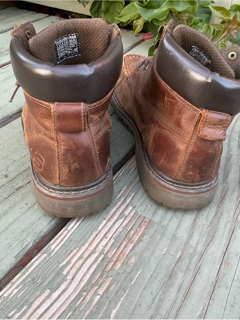 Skechers Waterproof Relaxed Fit Memory Foam Brown Men's Work Boots Leather Ankle